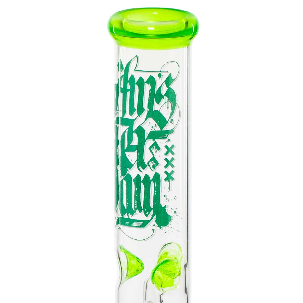 Amsterdam Glass Beaker Ice Bong with 4-Arm Tree Percolator | logo