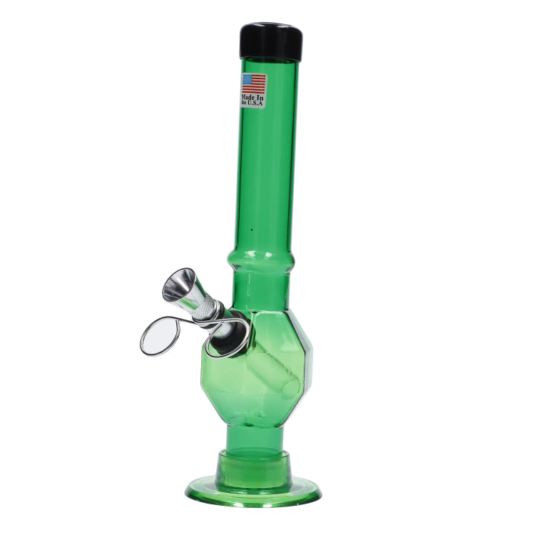 JM Plastics Grenade Base with Pull Slide Acrylic Bong - 8 in.