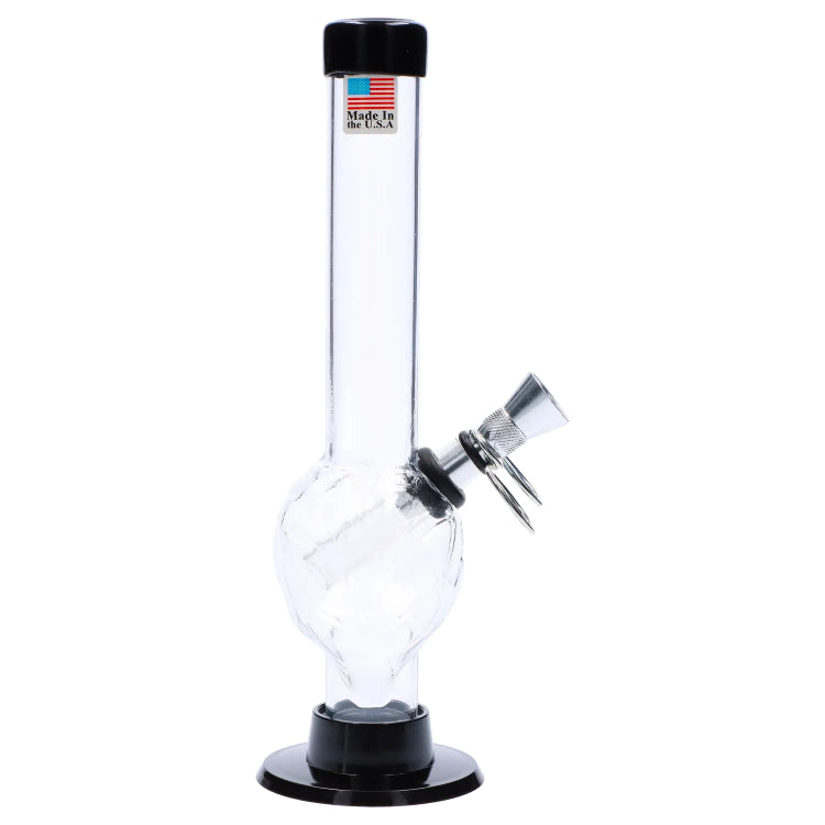 JM Plastics Alien Base with Pull Slide Acrylic Bong - 8 in
