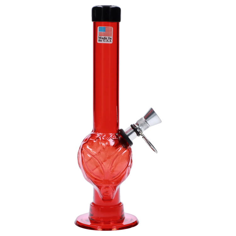 JM Plastics Alien Base with Pull Slide Acrylic Bong - 8 in