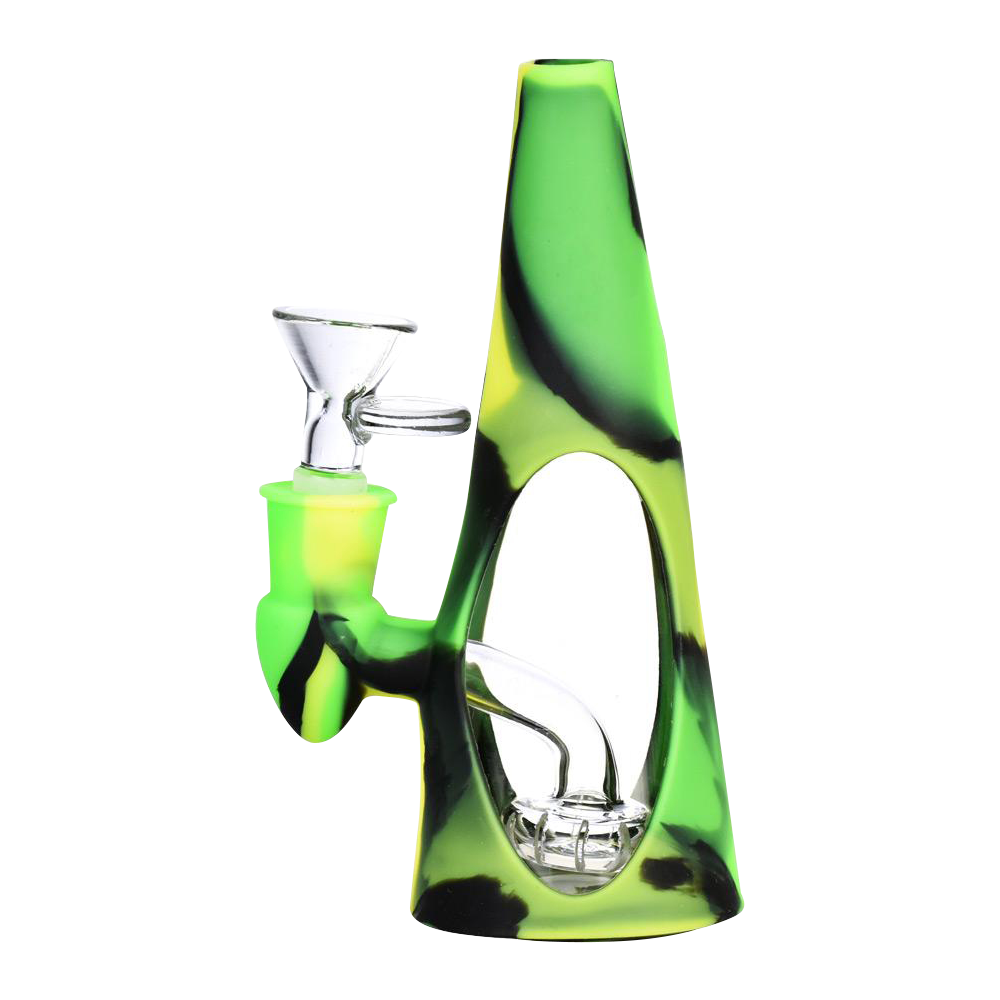 Sili-Cone Glass Cone Bong with Silicone Shell