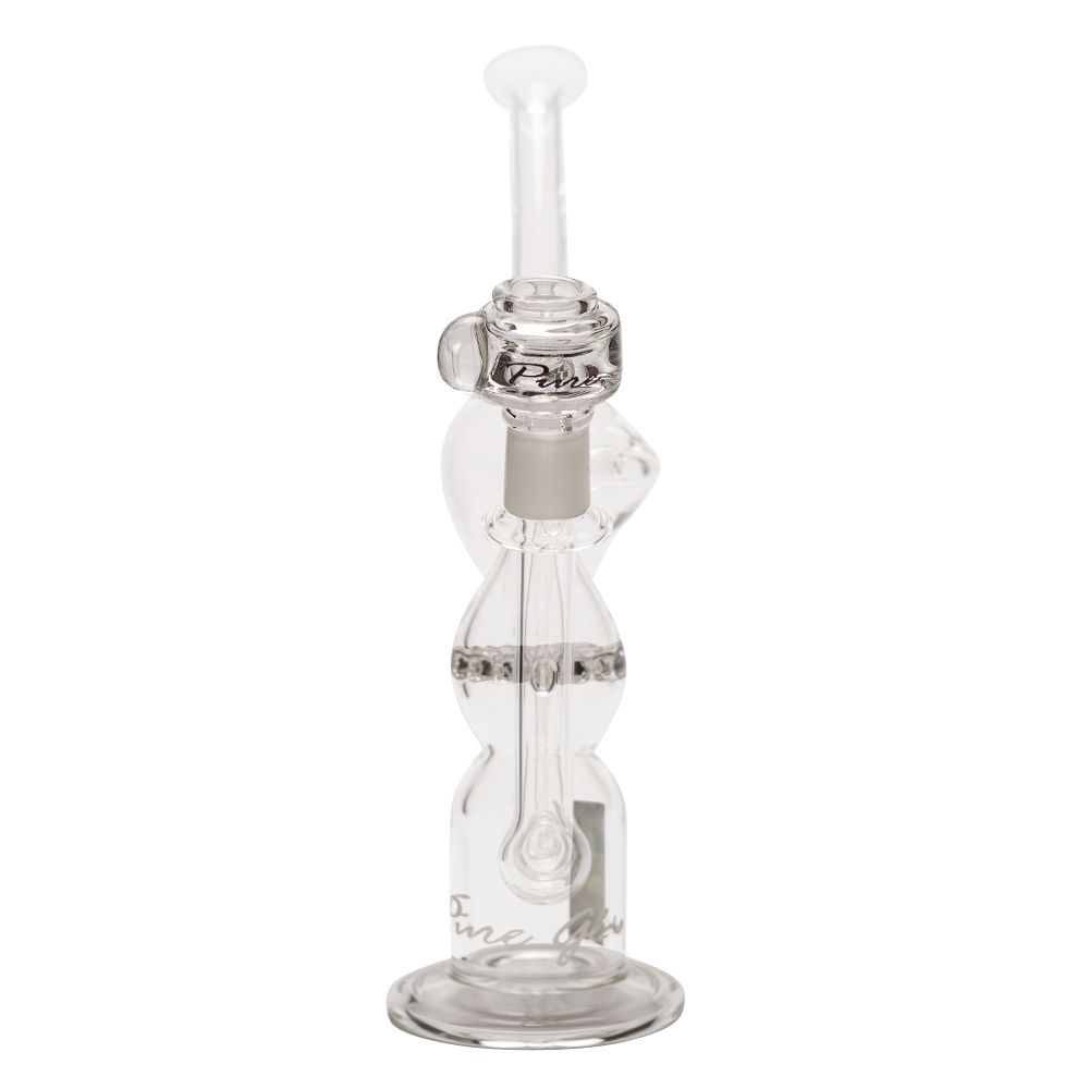 Pure Glass Infinity Recycler Hybrid Dab Rig with Double Perc | 12 Inch - Front View 