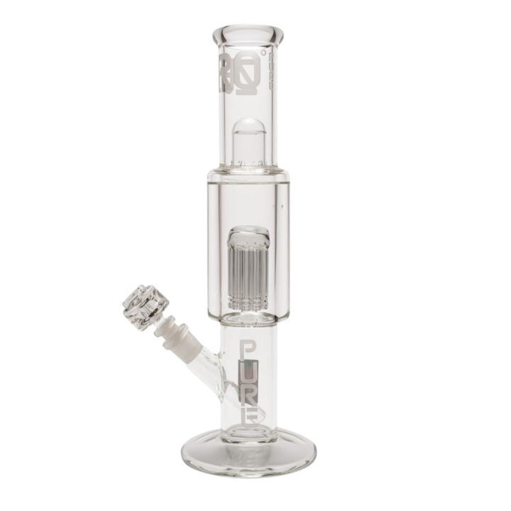 Pure Glass Zero T Bong with Freezable 8-Arm Tree Perc | 15 Inch | side view 2
