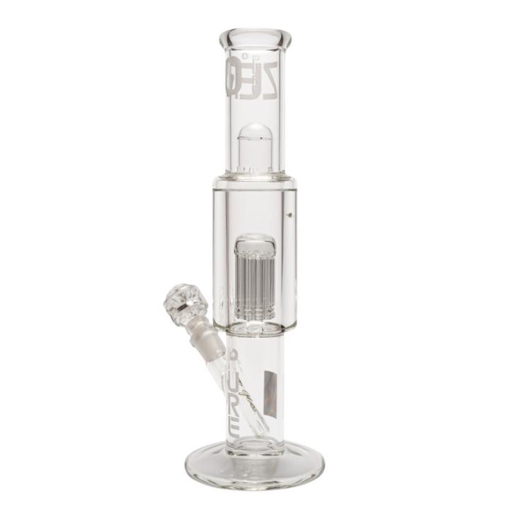 Pure Glass Zero T Bong with Freezable 8-Arm Tree Perc | 15 Inch | side view 3
