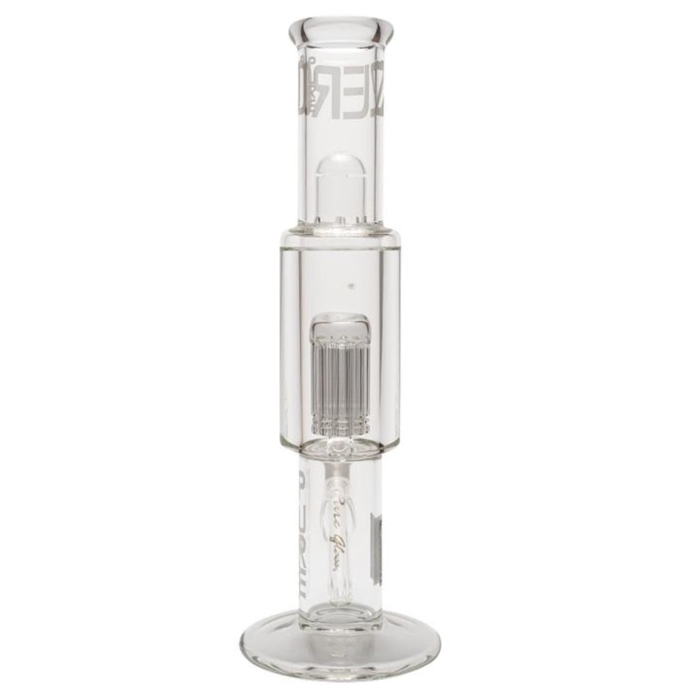 Pure Glass Zero T Bong with Freezable 8-Arm Tree Perc | 15 Inch | back view