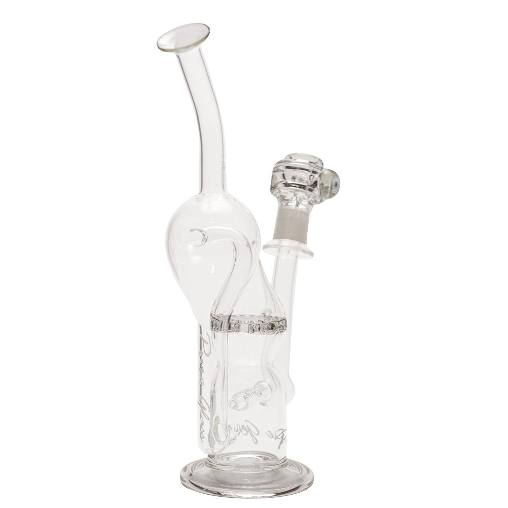 Pure Glass Infinity Recycler Hybrid Dab Rig with Double Perc | 12 Inch - Side View 4