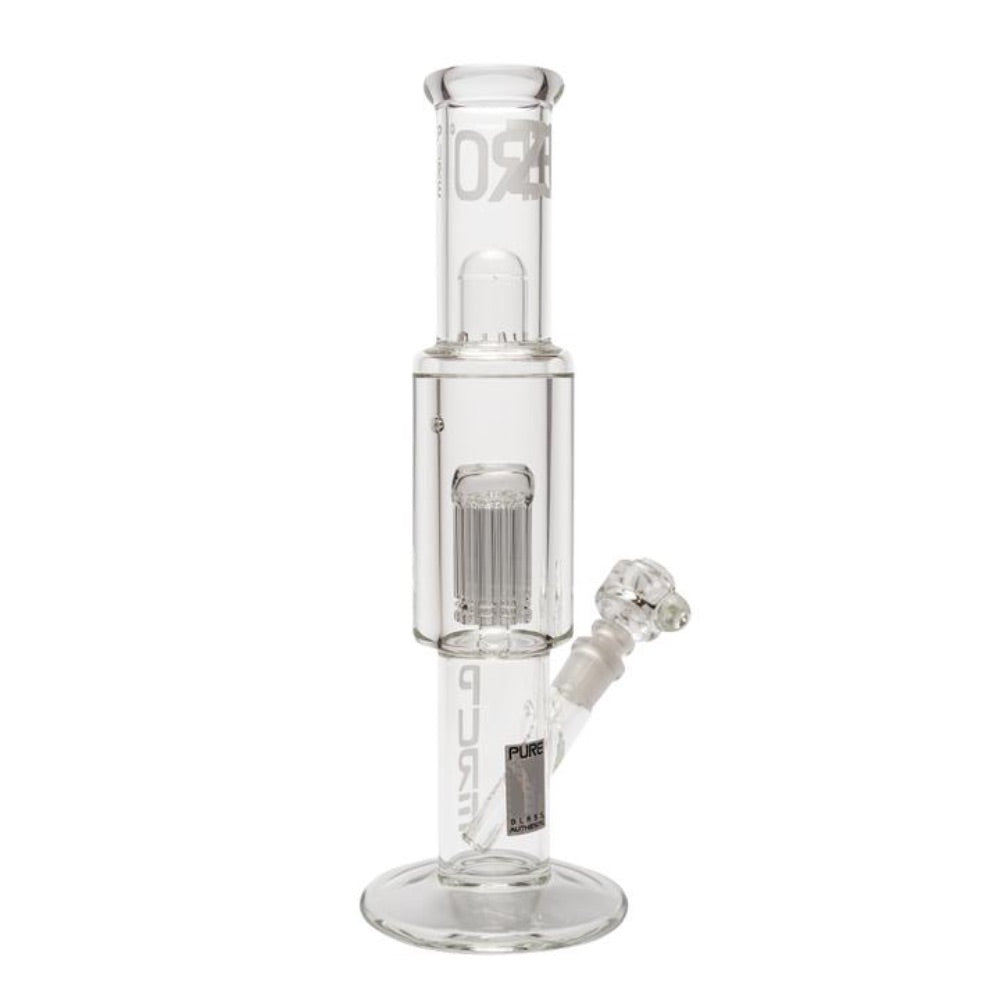 Pure Glass Zero T Bong with Freezable 8-Arm Tree Perc | 15 Inch | side view 4