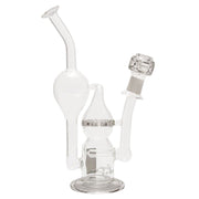 Pure Glass Infinity Recycler Hybrid Dab Rig with Double Perc | 12 Inch - Side View 1