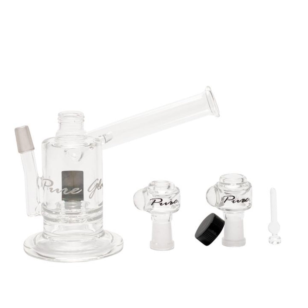 Pure Glass Magma V Hybrid Perc Dab Rig with Storage Unit | 6 Inch | complete set