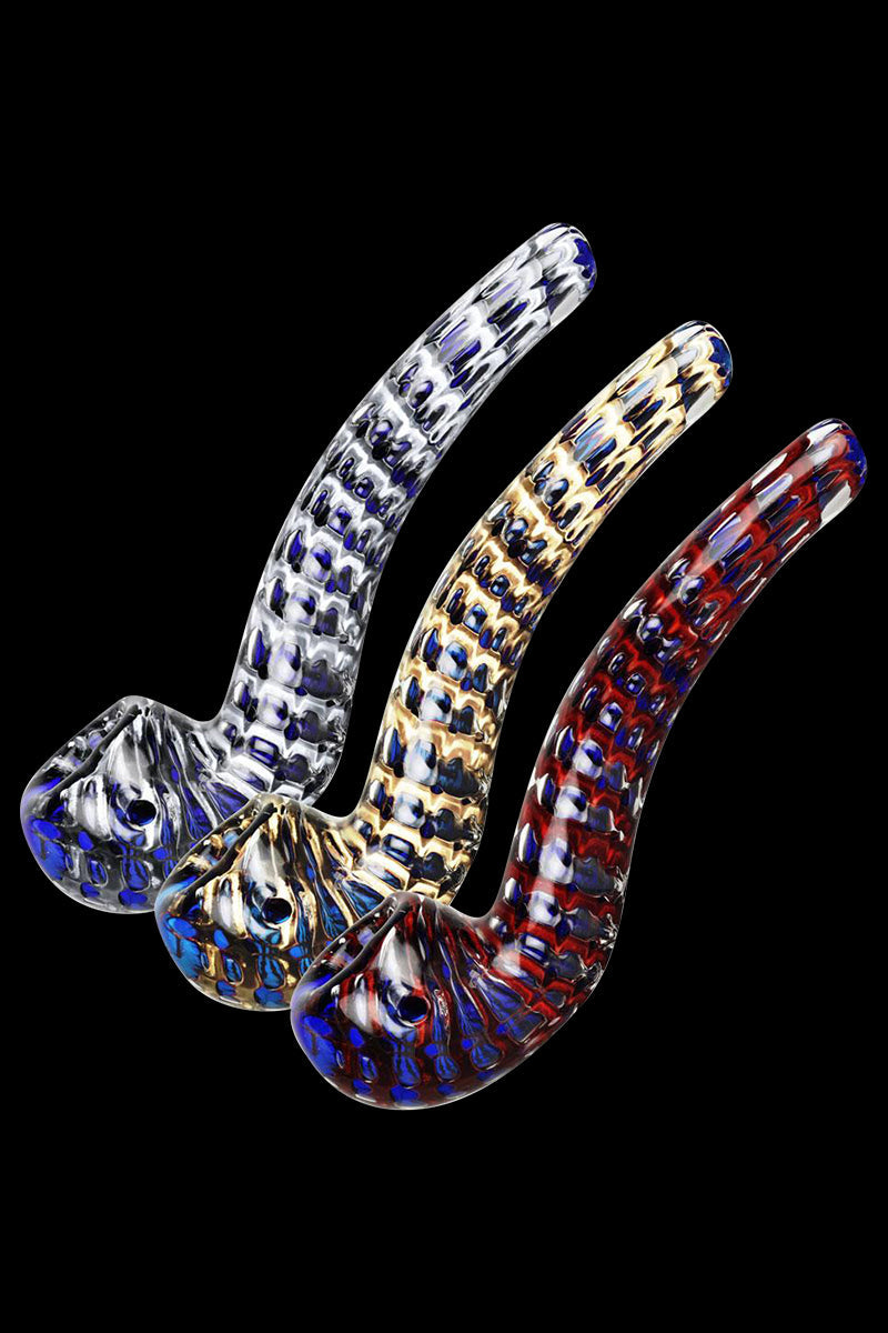 GC Striated Two Tone Bubbly Glass Long Pipe