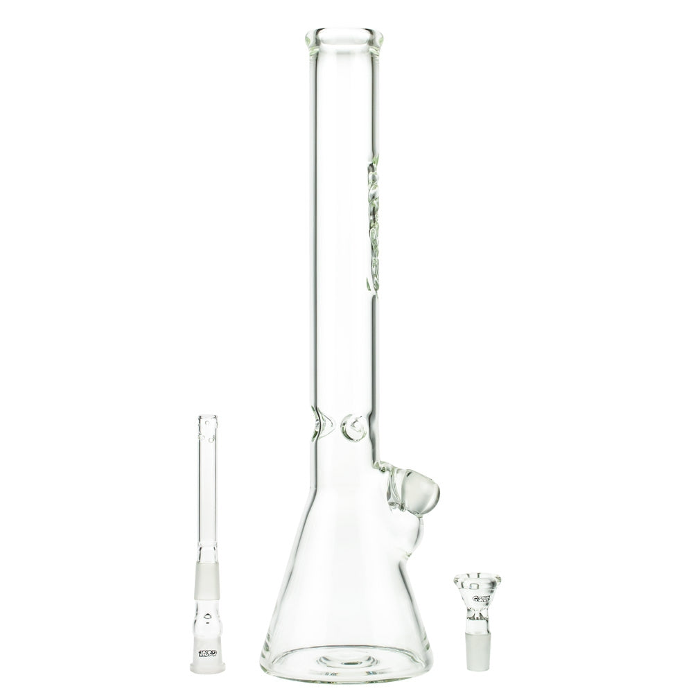 G-Spot Glass Beaker Ice Bong with Flame Polished Logo | 45cm - Diffuser Downstem and Herb Bowl Included 