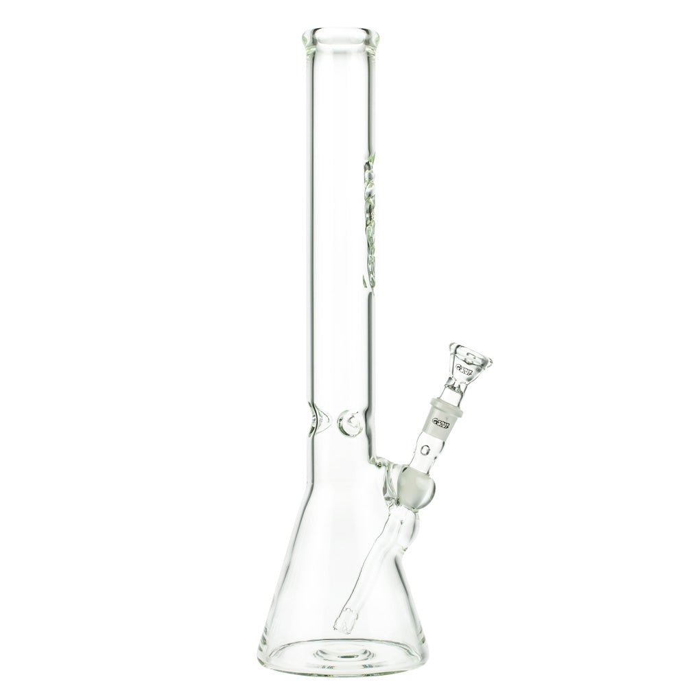 G-Spot Glass Beaker Ice Bong with Flame Polished Logo | 45cm - Side View 4