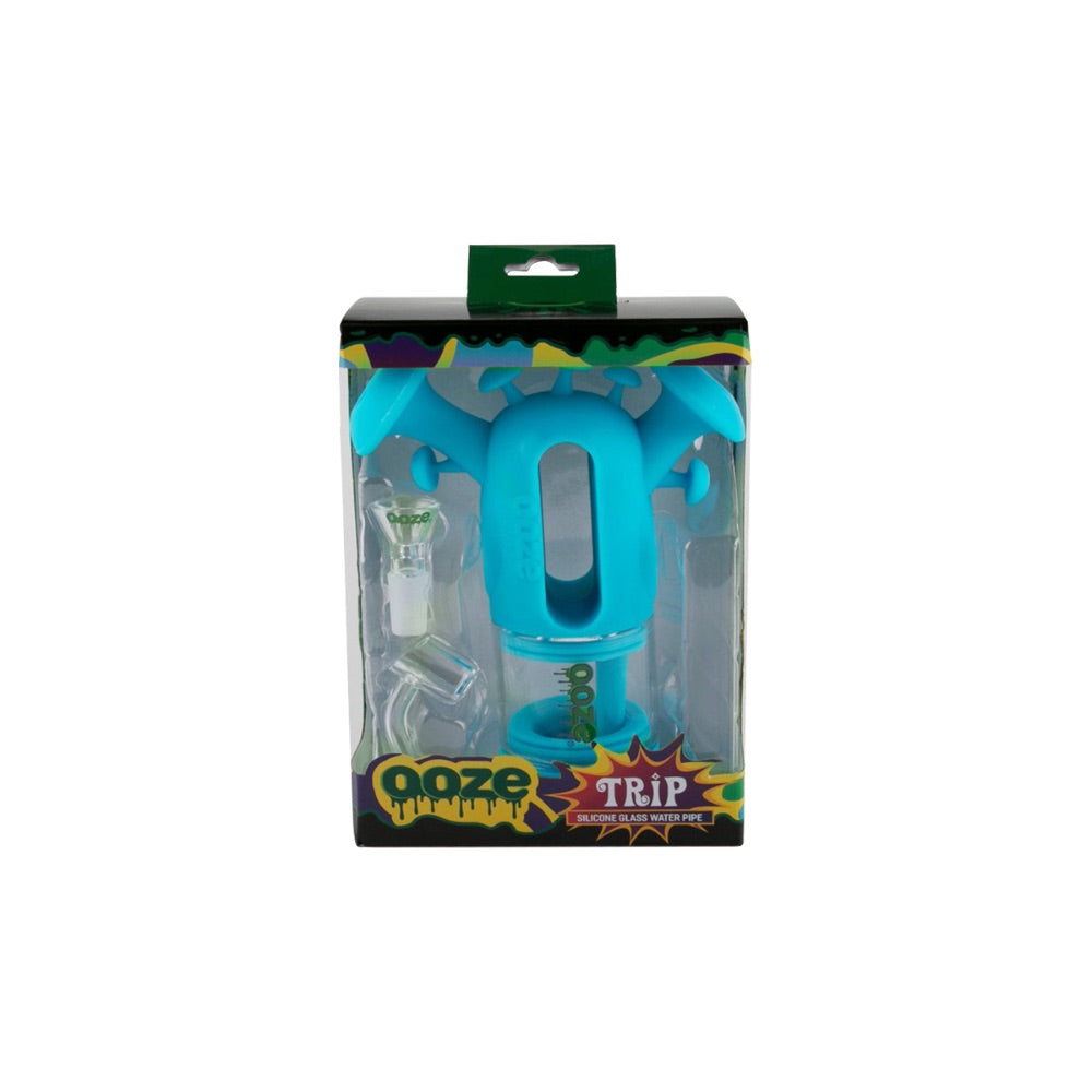 Ooze Trip Silicone Bubbler Rig | Blue | Box