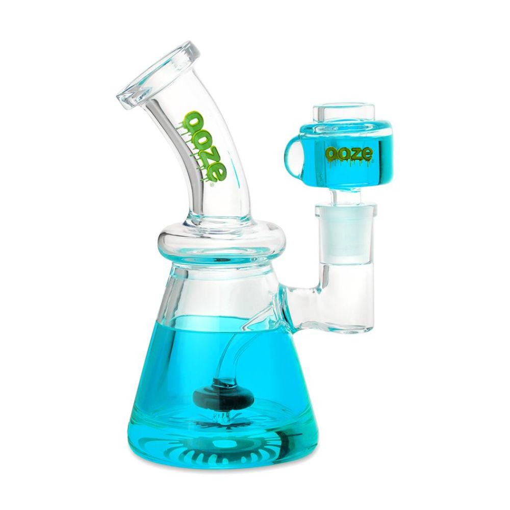 Ooze Glyco Glycerin Chilled Glass Beaker Bong | Aqua