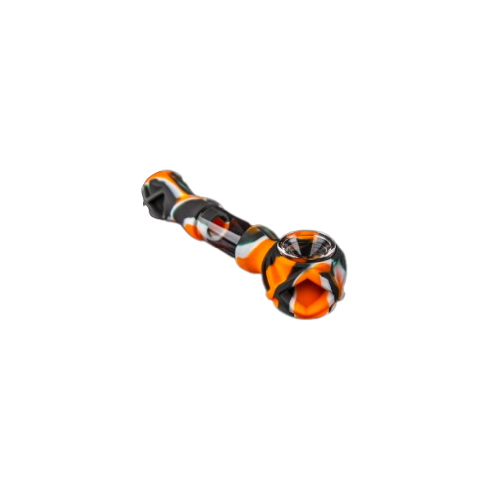 3 Gates Global Hybrid Silicone and Glass Spoon Pipe | Black/Orange