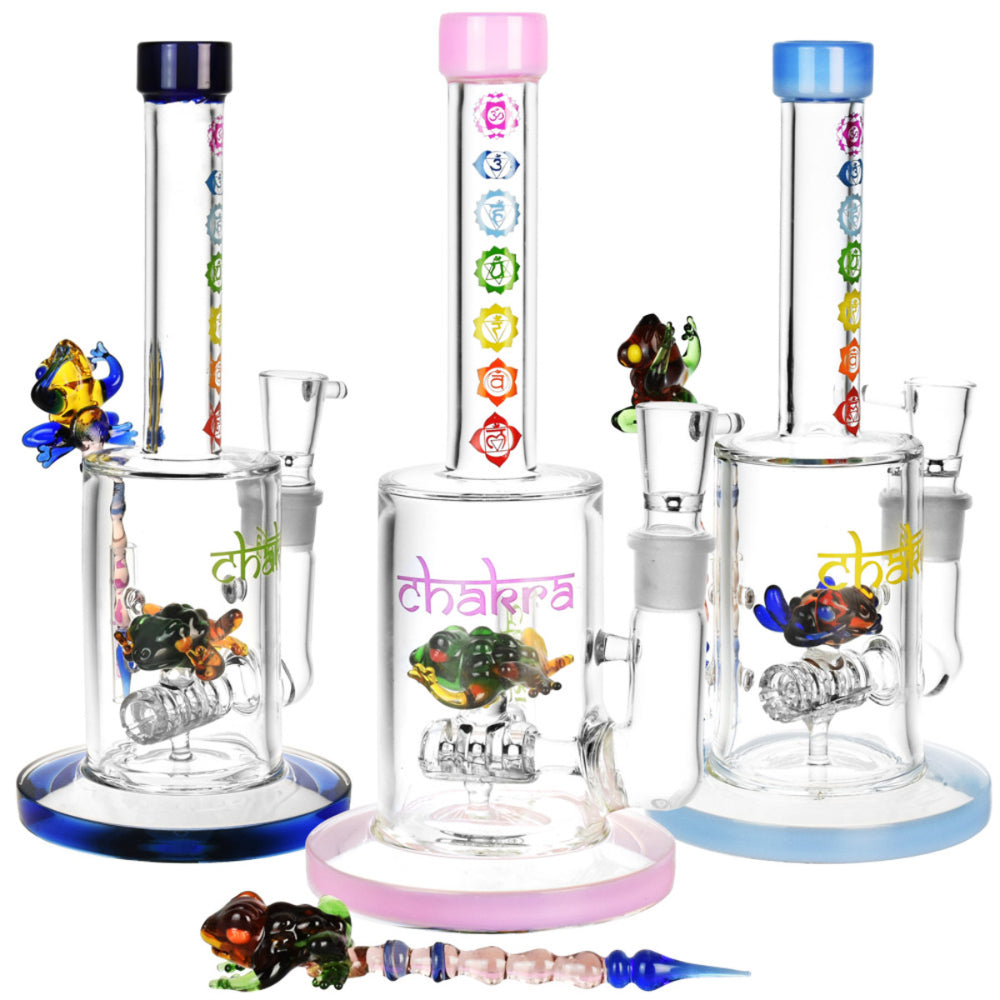 Chakra Frog Bong with Stir Tool | Random colors 1