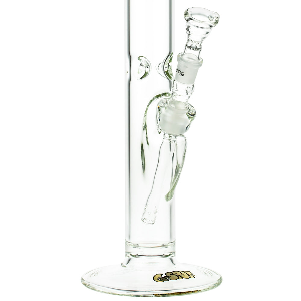 G-Spot Glass Classic Cylinder Ice Bong with Gold Logo | 50 cm - Stable Round Foot 