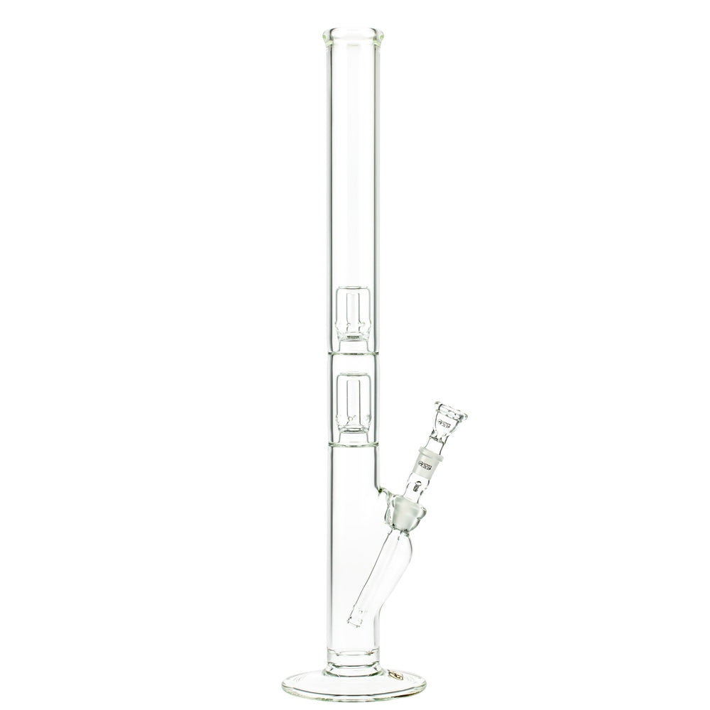 G-Spot Glass Cylinder Double Percolator Bong with Gold Logo | 60cm - Side View 4