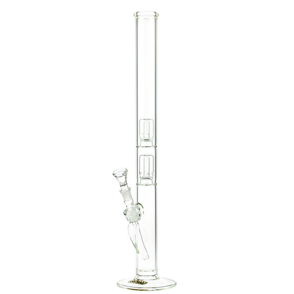 G-Spot Glass Cylinder Double Percolator Bong with Gold Logo | 60cm - Side View 2