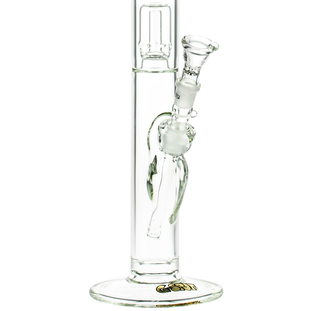 G-Spot Glass Cylinder Double Percolator Bong with Gold Logo | 60cm - Stable Round Foot 