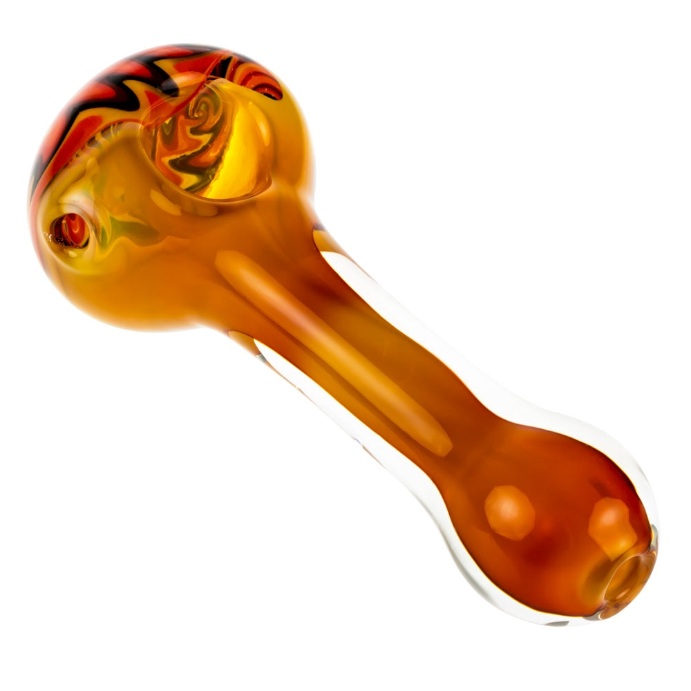 G-Spot Inside-Out Glass Spoon Pipe with Reversals - Side View
