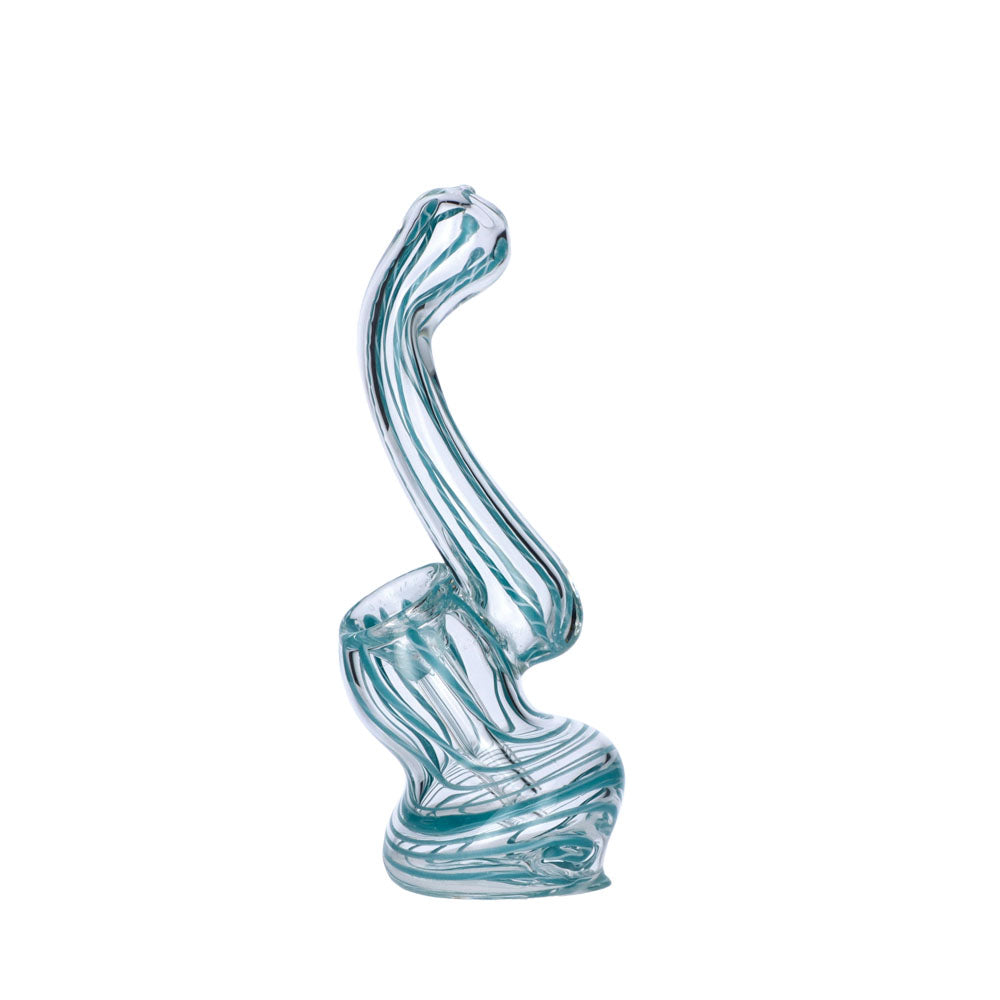 Glass Extra Mini Bubbler Pipe | 4 Inch | Aqua