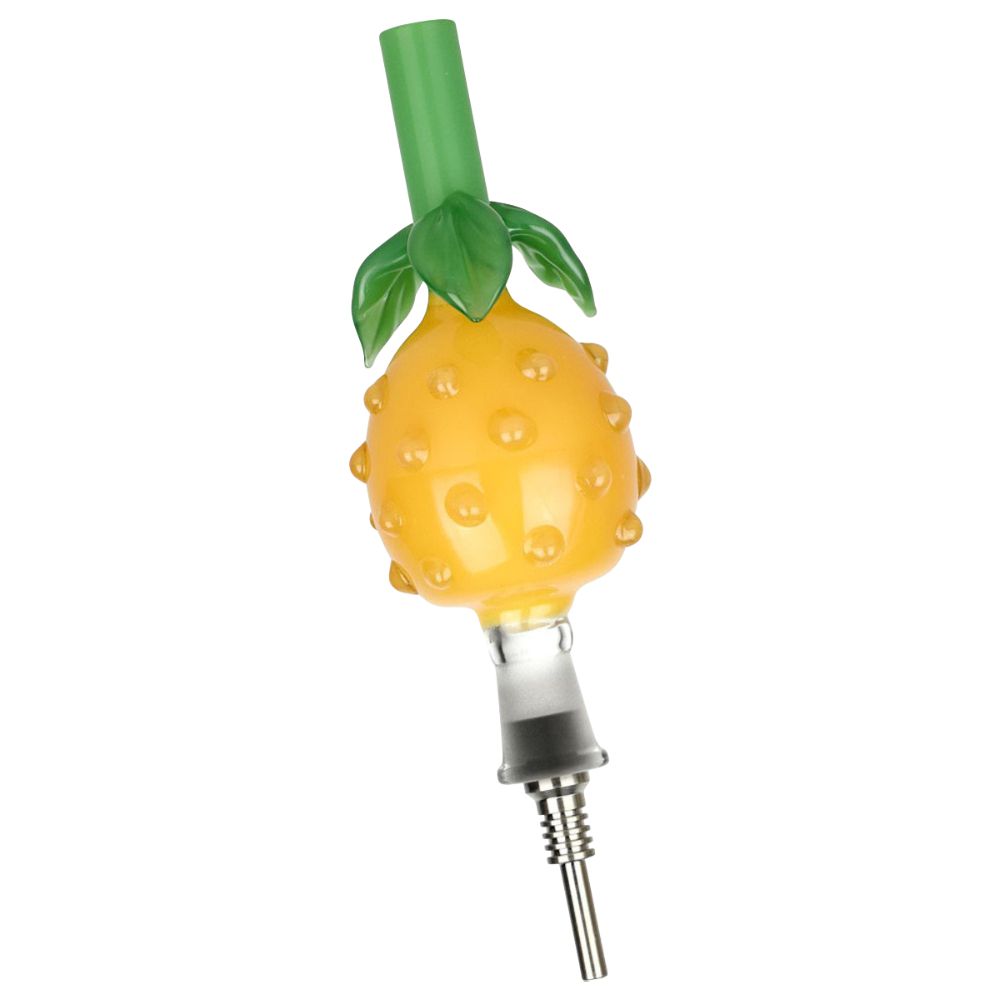 Perky Pineapple Glass Honey Straw with Titanium Tip