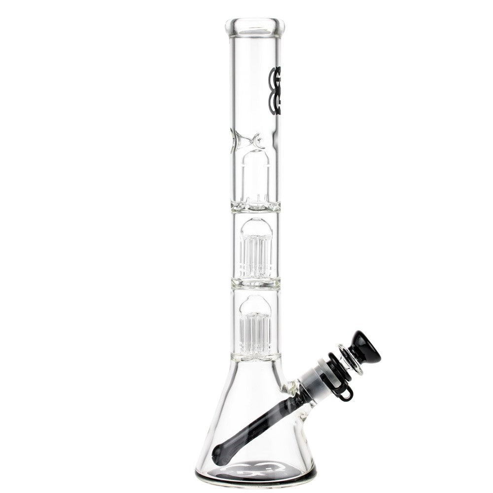 Glasscity Beaker Ice Bong with Double Tree Perc | Black - Side View 4