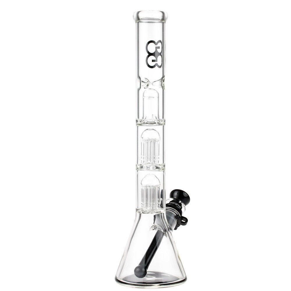 Glasscity Beaker Ice Bong with Double Tree Perc | Black - Side View 3