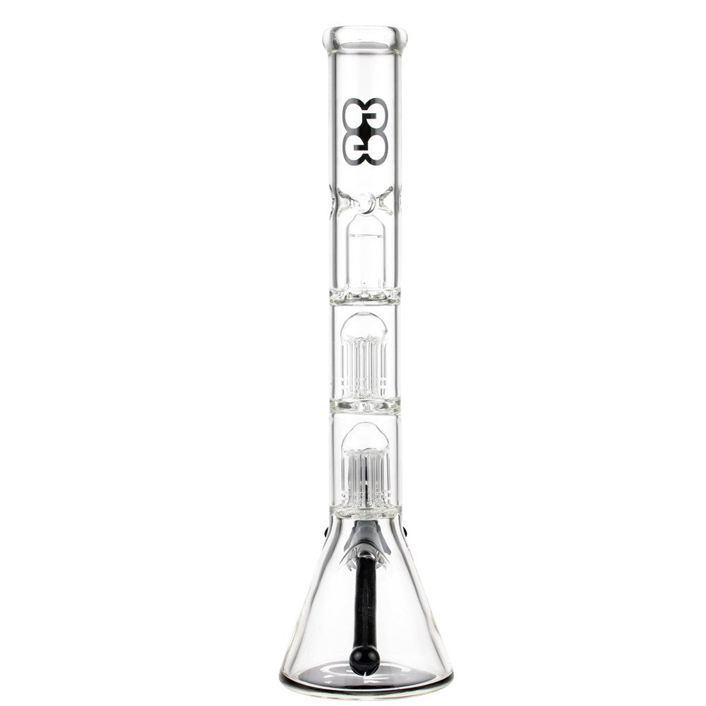 Glasscity Beaker Ice Bong with Double Tree Perc | Black - Back View 
