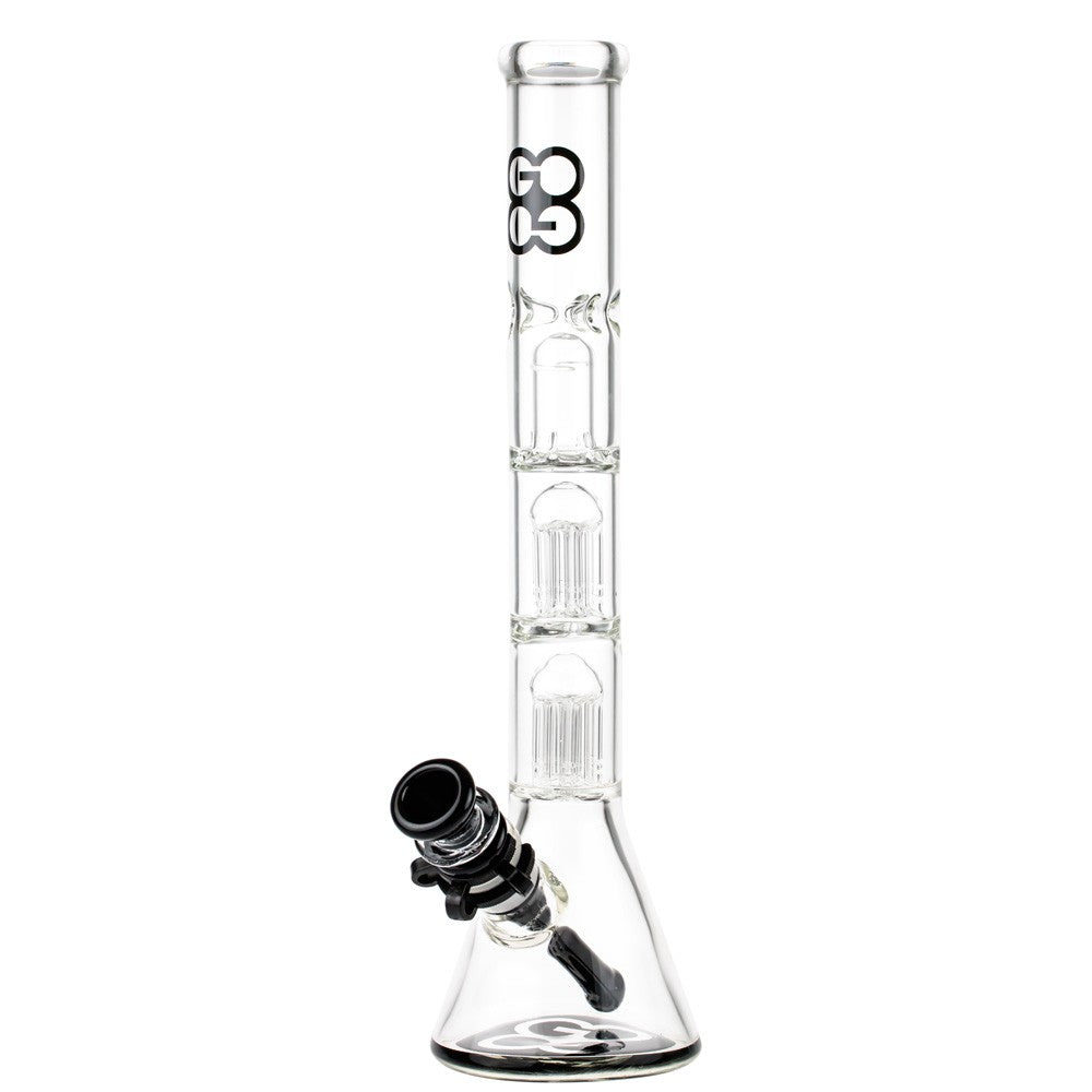 Glasscity Beaker Ice Bong with Double Tree Perc | Black - Side View 2