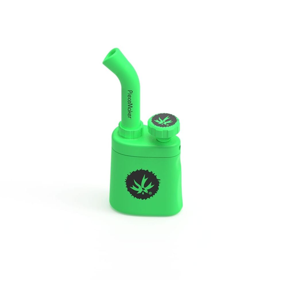 PieceMaker Klutch Silicone Bubbler with HexTEK™ Perc | Random Color | Green Glow