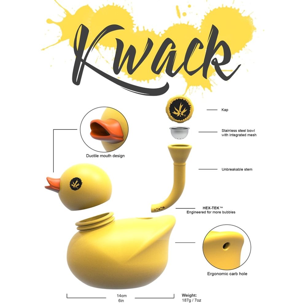 Piecemaker Kwack Silicone Bong | Yellow | Product Information