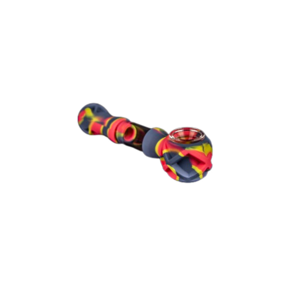 3 Gates Global Hybrid Silicone and Glass Spoon Pipe | Pink/Yellow