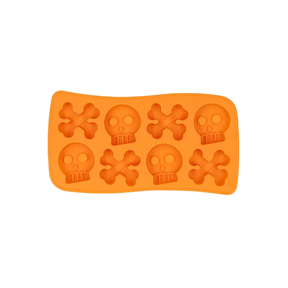 Silicone Skull & Crossbone Ice Cube Tray | Orange