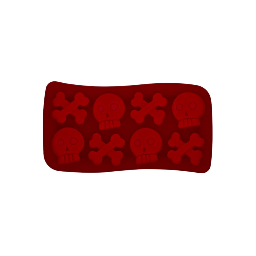 Silicone Skull & Crossbone Ice Cube Tray | Dark Red