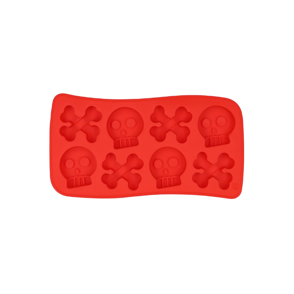 Silicone Skull & Crossbone Ice Cube Tray | Red