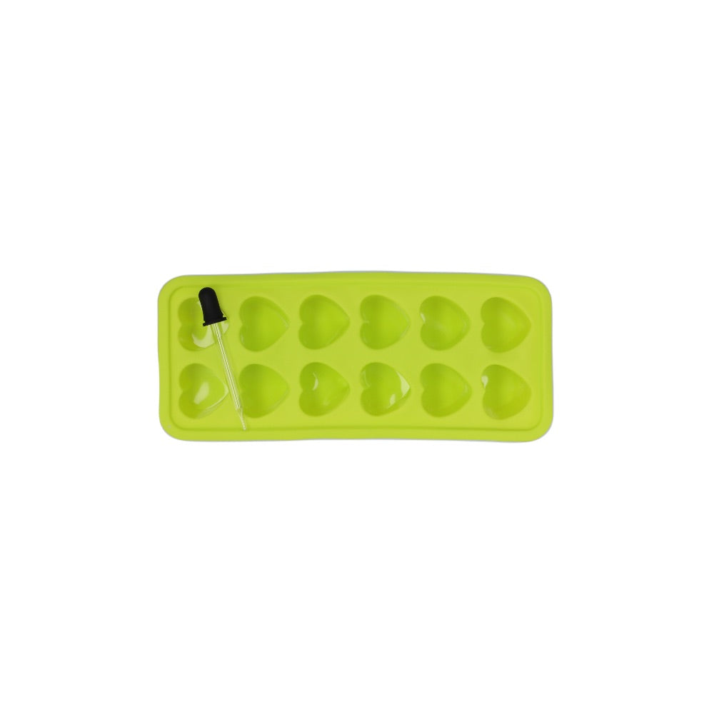 Silicone Heart Ice Cube Tray With Dropper | Light Green