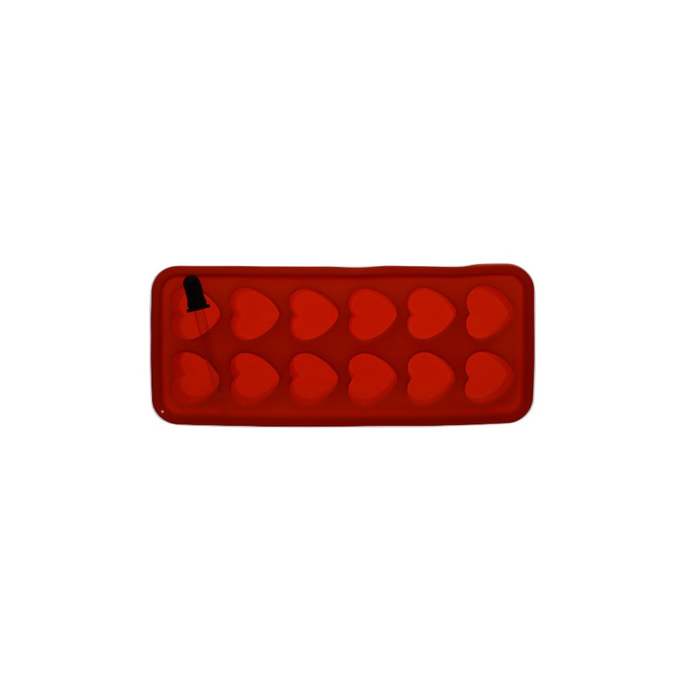 Silicone Heart Ice Cube Tray With Dropper | Red
