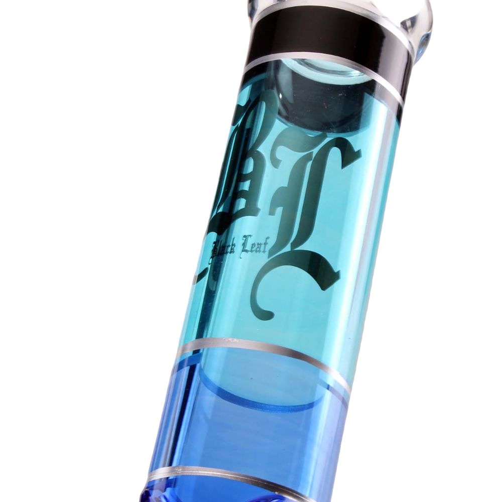 Black Leaf Beaker Base Ice Bong | 13.8 Inch | Neck