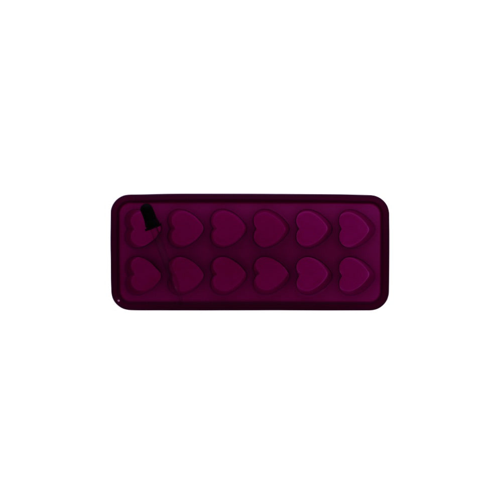 Silicone Heart Ice Cube Tray With Dropper | Purple