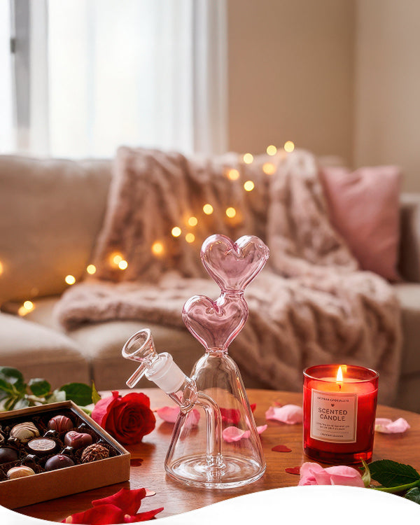 Pulsar Hearts Converge Glass Water Pipe - 6.75" / 14mm F