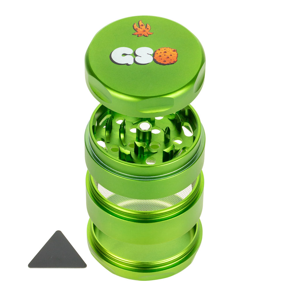 Famous Brandz Puff Puff Pass 4-Part Aluminum Herb Grinder | Girl Scout Cookies - Disassembled 