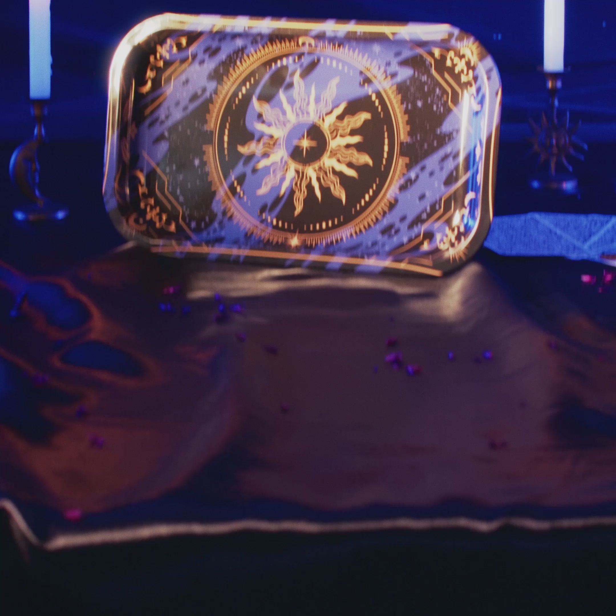 Load video: Famous Design -  Astral Power Rolling Tray Small