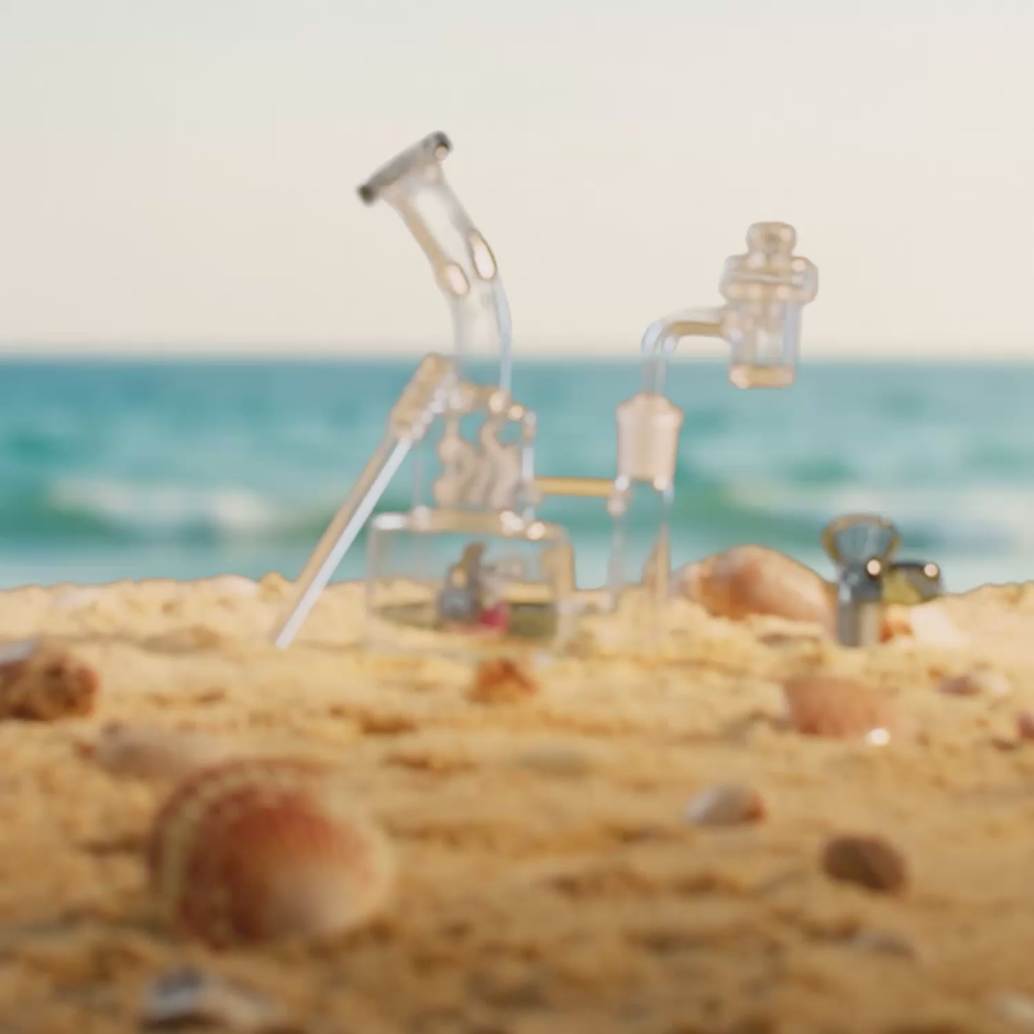 Load video: Cabana Cannabis Co. Ahoy Dab Rig | Teal 6 in.