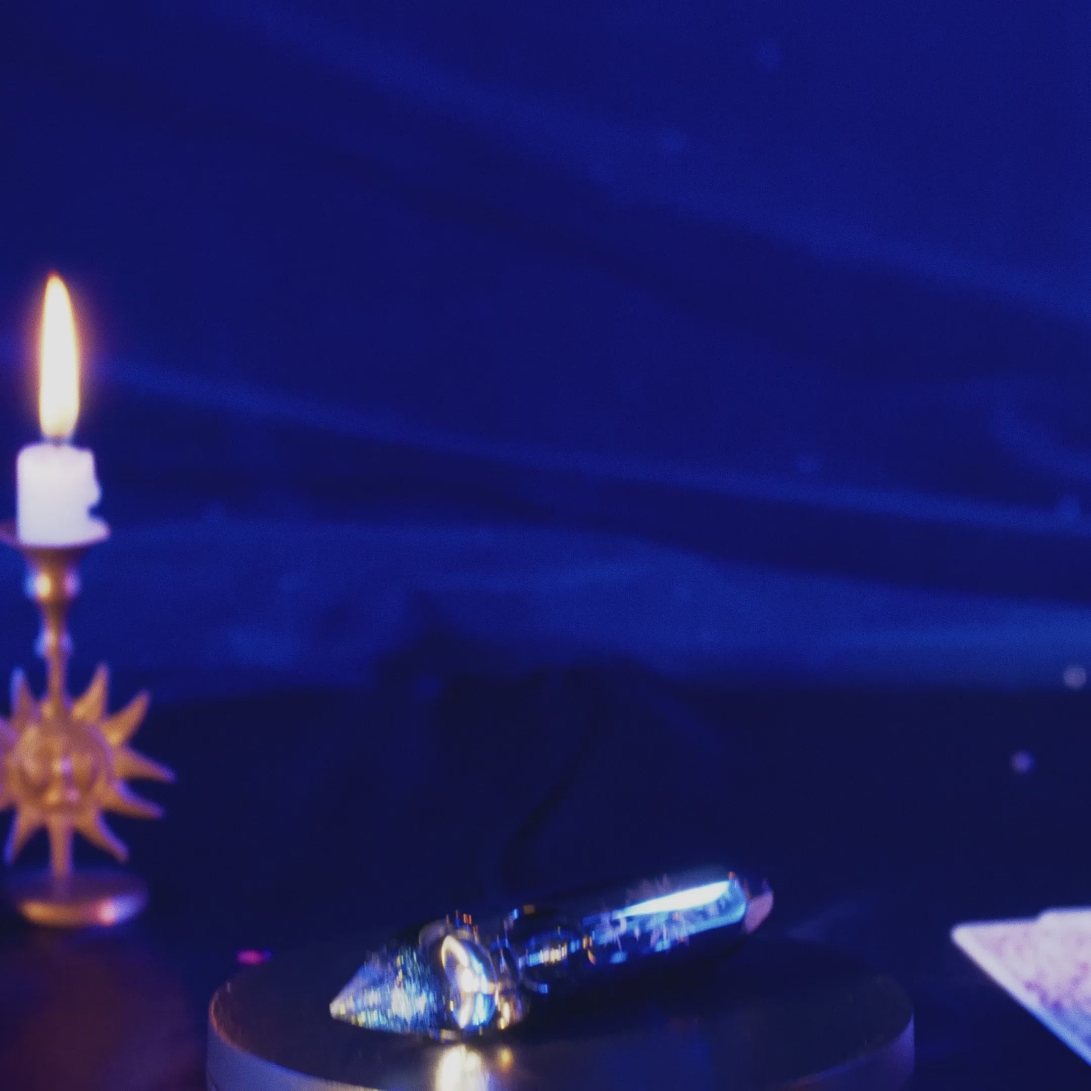 Load video: Famous Design - Astral Power Crystal Hand Pipe - Black - 5in