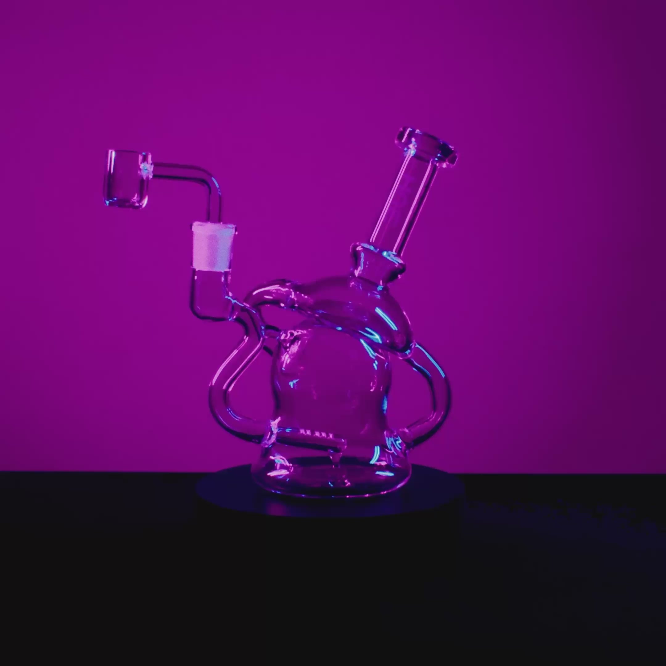 Load video: Hue - Mushroom Dab Rig Clear - 6.8"