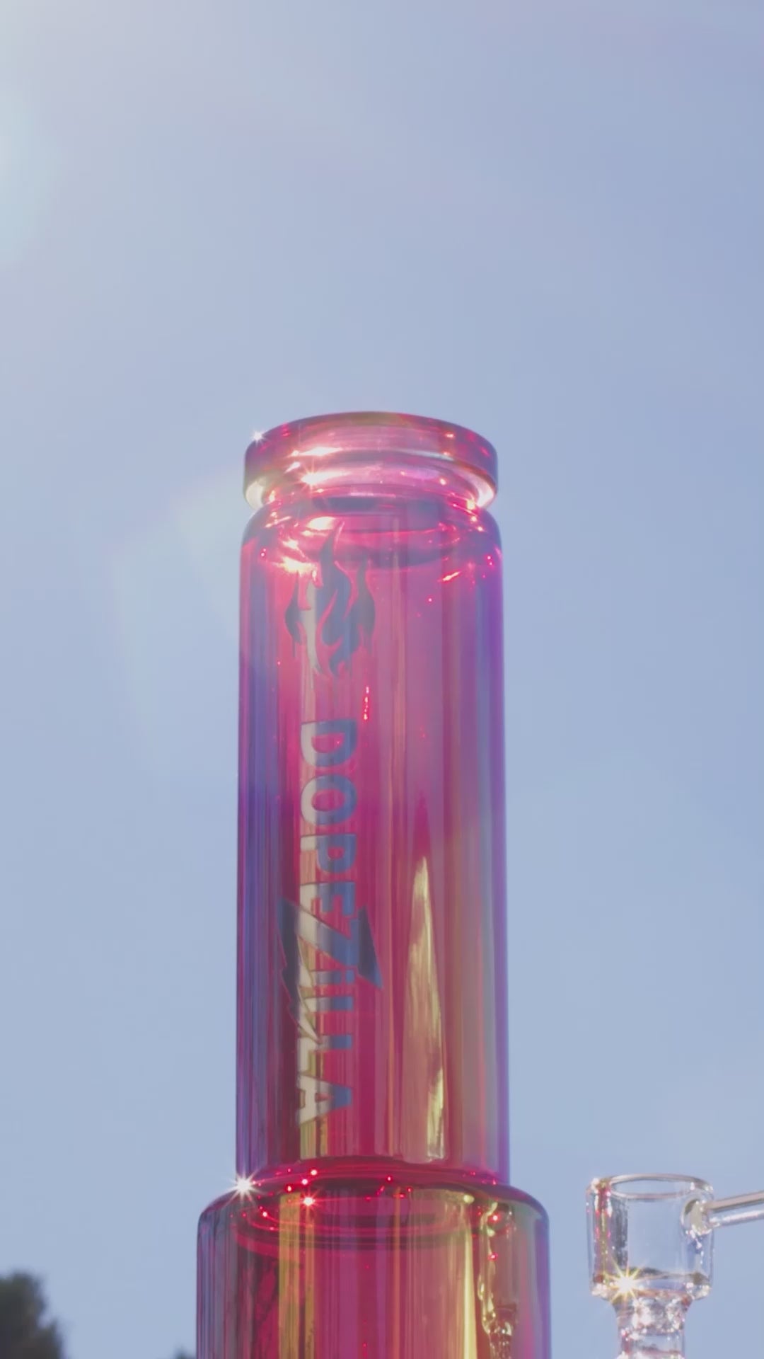 Load video: Dopezilla Elemental Dragon Straight Tube Water Pipe 13 in. Red