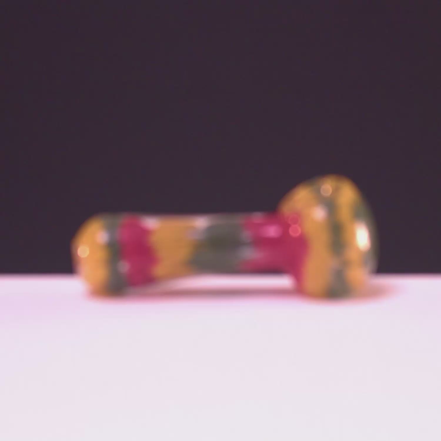 Load video: GC Fancy Multi-Color Striped Glass Spoon Pipe - 5 in.