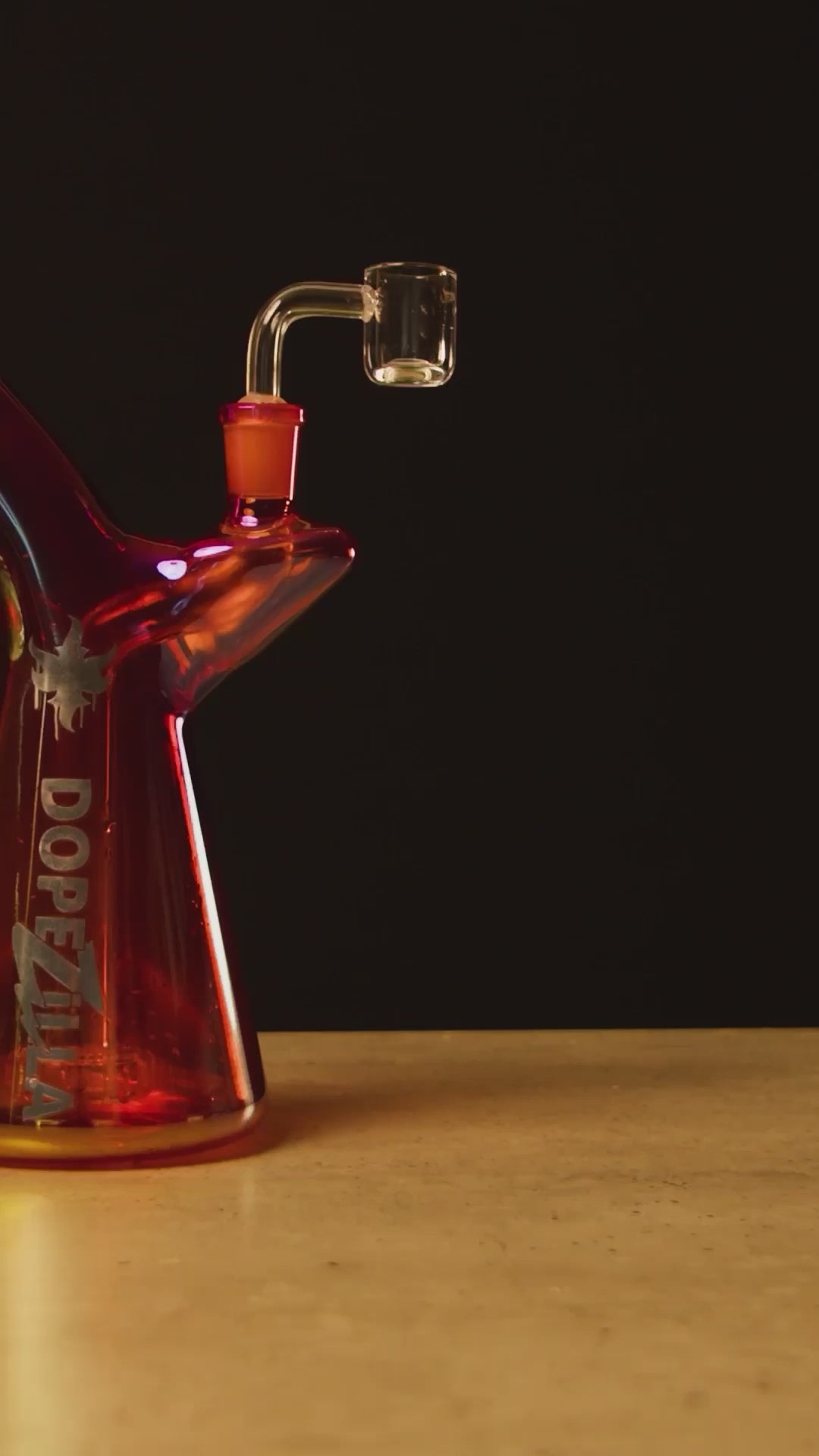 Load video: Dopezilla Elemental Phoenix Dab Rig 7 in. Orange